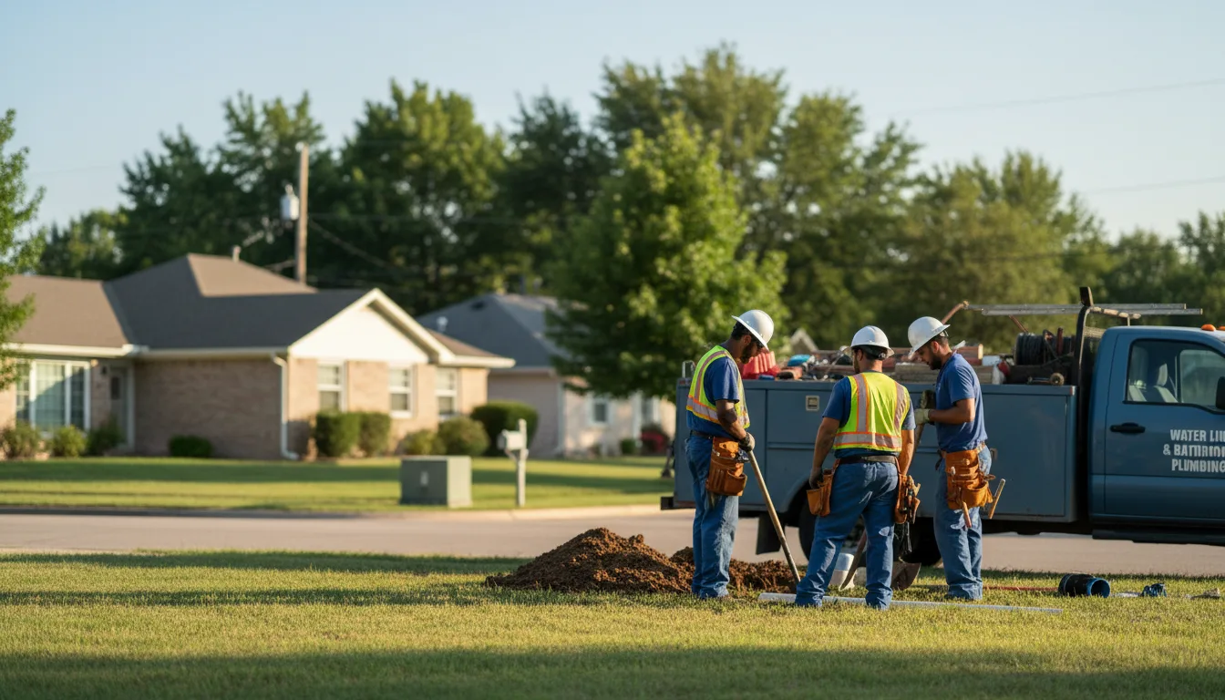 Residential water line and bathroom plumbing service in Riegelsville, PA